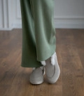 Straight cut sweater suit with straight trousers made of thick jersey olive