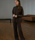 Oversized sweater with slits chocolate