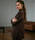 Oversized sweater with slits chocolate