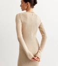 Dress silhouette mini textured knit cream