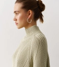 Sweater with a geometric print light olive