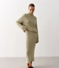 Sweater with a geometric print light olive