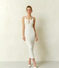 Dress with a highlighted neckline Butterfly milk