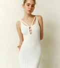 Dress with a highlighted neckline Butterfly milk