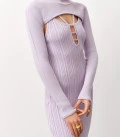 Dress with a highlighted neckline Butterfly lovender