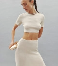 Maxi skirt made of natural viscose Aurora pearl