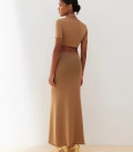 Maxi skirt made of natural viscose Aurora caramel