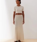 Maxi skirt made of natural viscose Aurora pearl