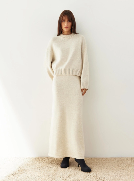 Costume sweater with skirt Nidea light beige