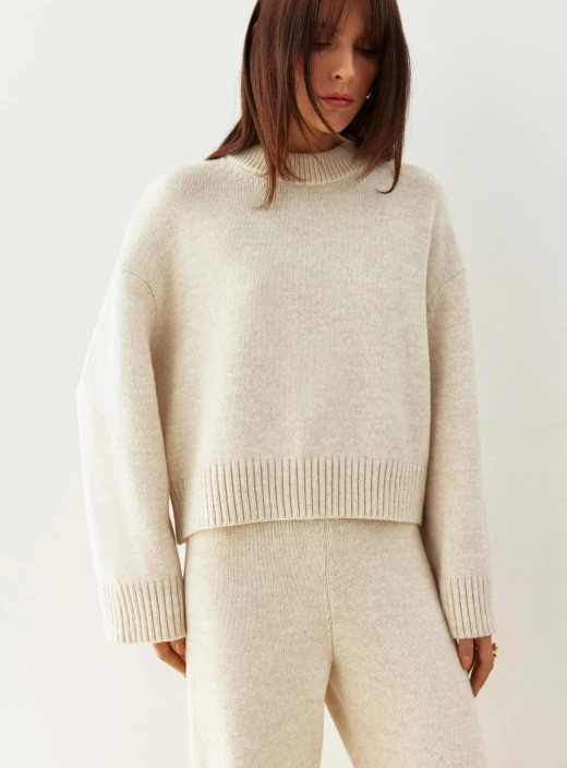 Sweater with cuffs Nidea light beige