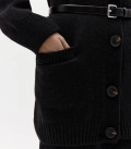 Elongated straight cut cardigan Nidea black