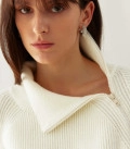 High neck sweater with a zipper Odion milk