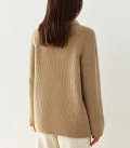 High neck sweater with a zipper Odion beige