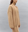 Cynthia fluffy yarn oversized jumper and maxi skirt set caramel
