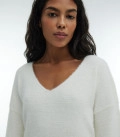 Cynthia fluffy yarn oversized jumper and maxi skirt set milk