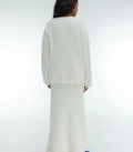 Cynthia fluffy yarn oversized jumper and maxi skirt set milk