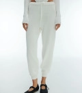 Stacey set off shoulder bodysuit and drawstring waist jogger milk