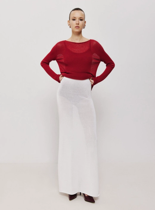 Maxi skirt made of natural viscose Aurora milk