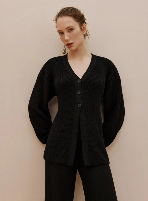 Silhouette cardigan with buttons Alice black