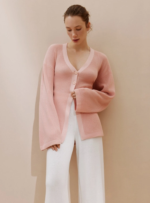 Silhouette cardigan with buttons Alice powder