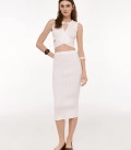 Set of midi skirt and top with ties Hannah milk