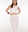 Set of midi skirt and top with ties Hannah milk