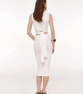 Set of midi skirt and top with ties Hannah milk