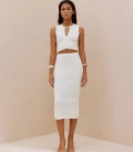 Set of midi skirt and top with ties Hannah milk