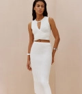 Set of midi skirt and top with ties Hannah milk