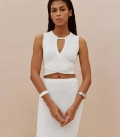 Set of midi skirt and top with ties Hannah milk