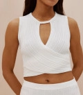 Set of midi skirt and top with ties Hannah milk