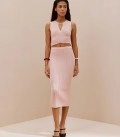 Set of midi skirt and top with ties Hannah powder