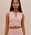 Set of midi skirt and top with ties Hannah powder