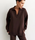 Pants straight from dense jersey chocolate