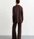 Pants straight from dense jersey chocolate