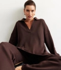 Pants straight from dense jersey chocolate