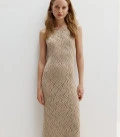 Openwork maxi dress Raphaella beige