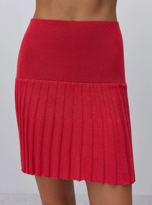 Kamilla pleated mini skirt red