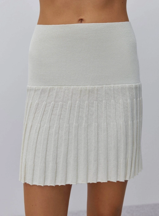 Kamilla pleated mini skirt ivory