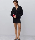 Kamilla pleated mini skirt black