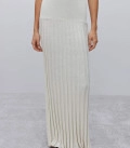 Kamilla pleated maxi skirt ivory
