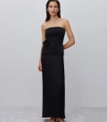 Kamilla pleated maxi skirt black