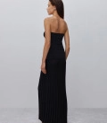 Kamilla pleated maxi skirt black
