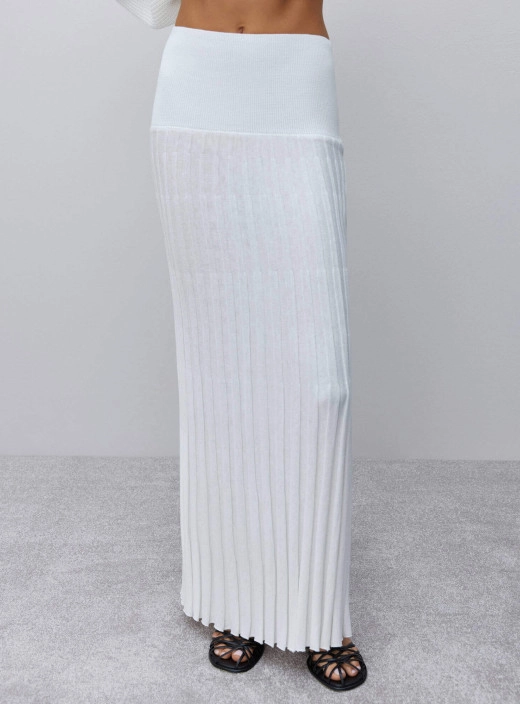 Kamilla pleated maxi skirt milk