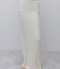 Kamilla pleated maxi skirt ivory