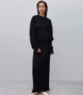 Kamilla pleated maxi skirt black