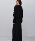 Kamilla pleated maxi skirt black