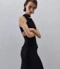 Anabel drop waist maxi dress black