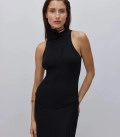 Anabel drop waist maxi dress black