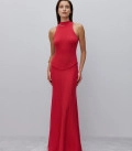 Anabel drop waist maxi dress red